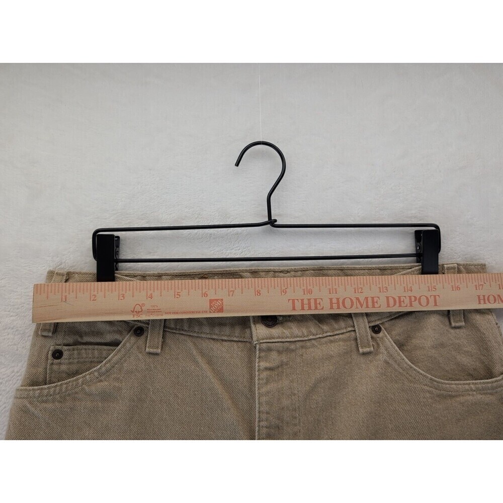 VTG 90s Levi's 550 Made in USA Orange Tab Relaxed Sandstone Tan Jeans 36x30 - Picture 6 of 14